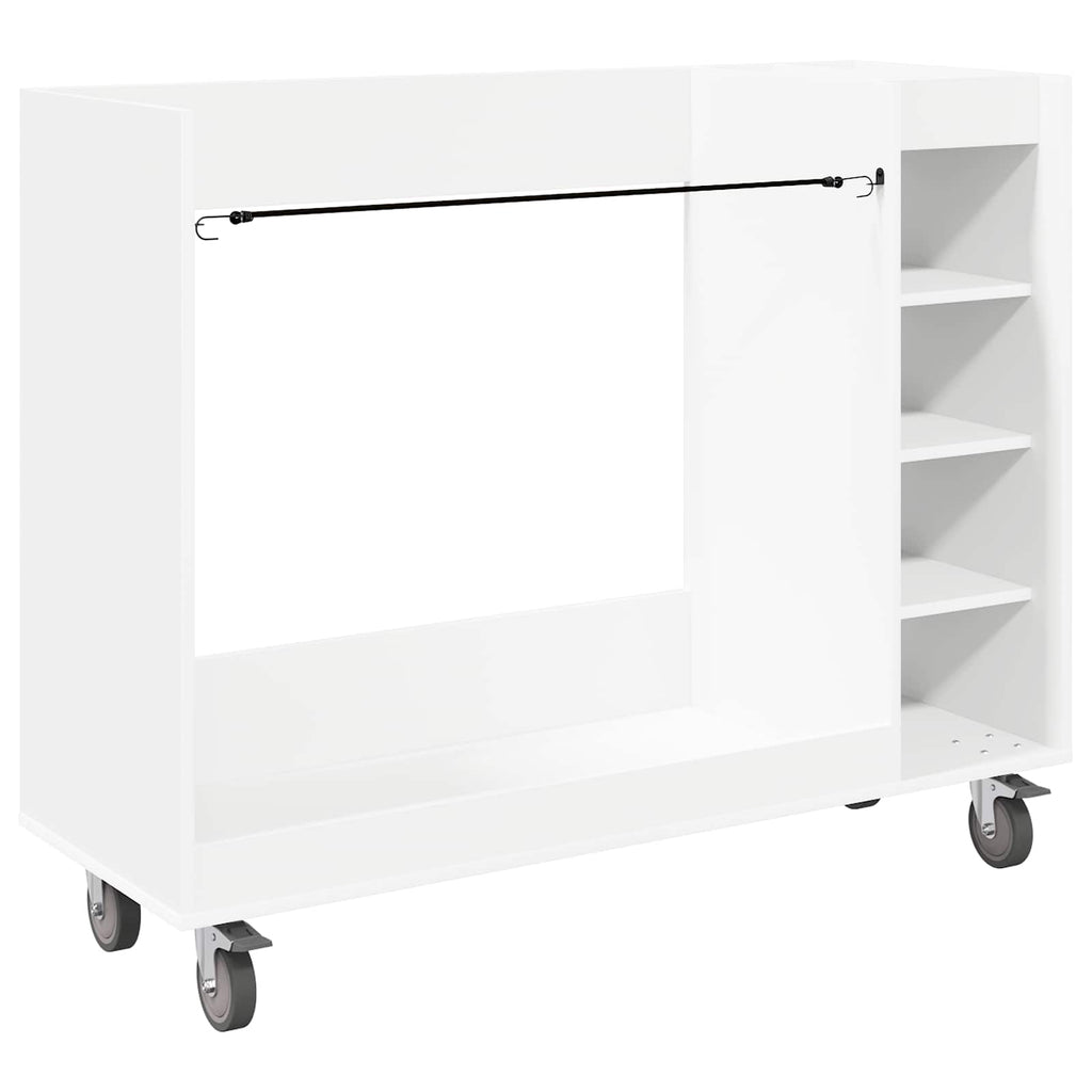 vidaXL Szafka golfowa z kołem Gładki Biały 120 x 45 x 98 cm