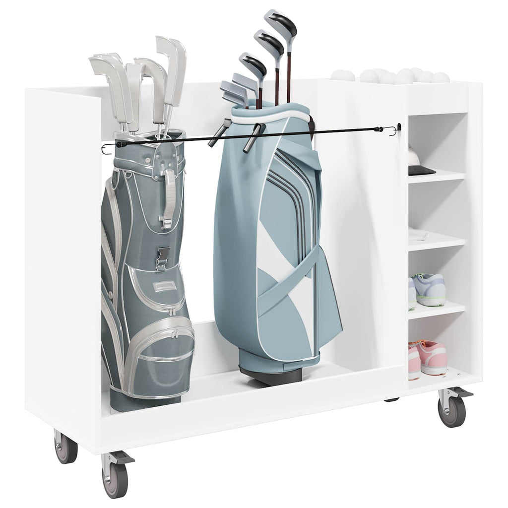 vidaXL Szafka golfowa z kołem Gładki Biały 120 x 45 x 98 cm