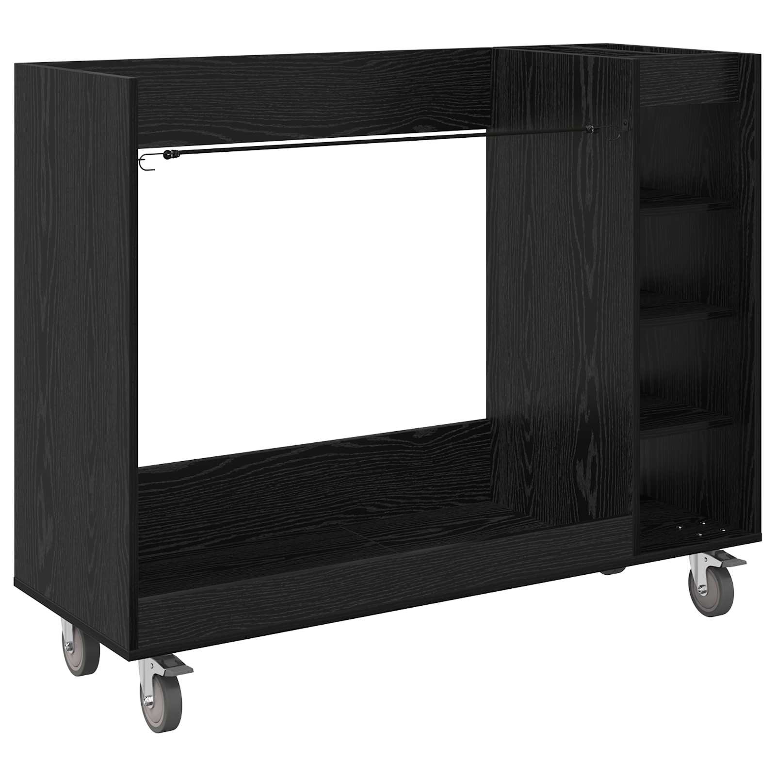 vidaXL Szafka golfowa z kołem Gładki Czarny Dąb 120 x 45 x 98 cm
