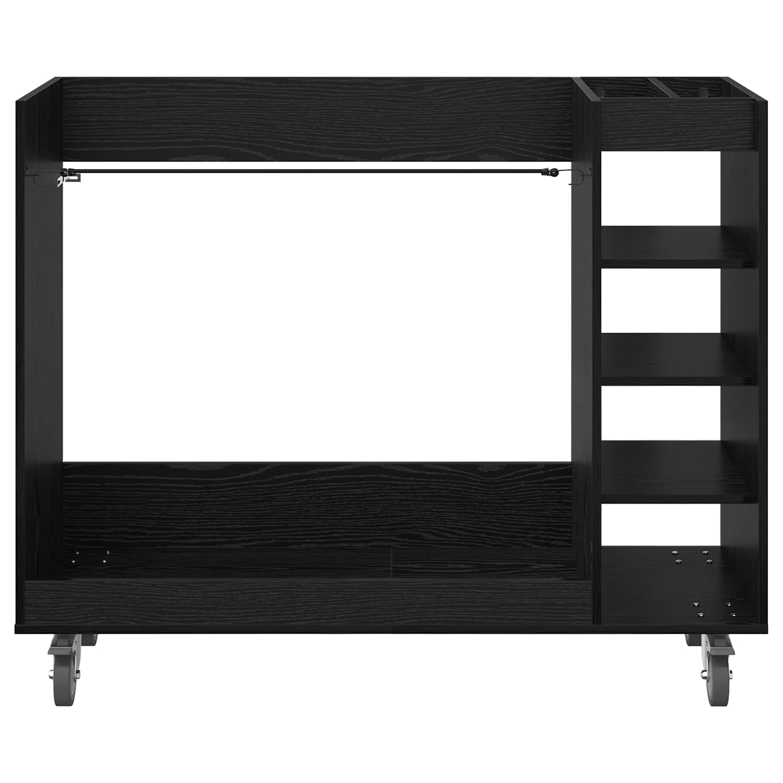 vidaXL Szafka golfowa z kołem Gładki Czarny Dąb 120 x 45 x 98 cm
