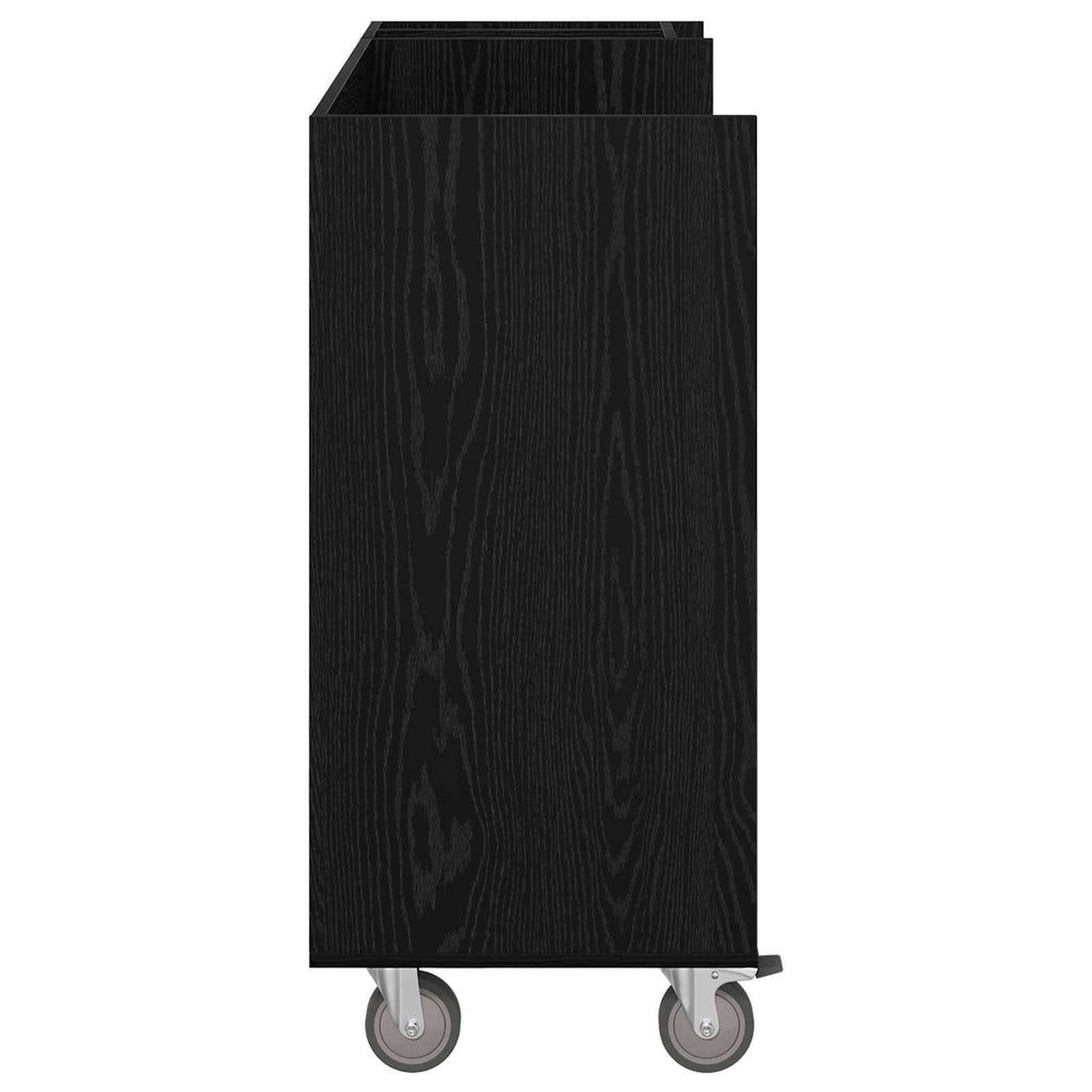 vidaXL Szafka golfowa z kołem Gładki Czarny Dąb 120 x 45 x 98 cm