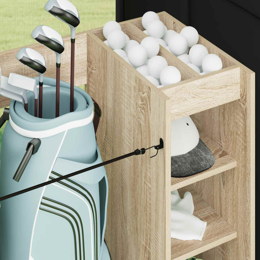 vidaXL Szafka golfowa z kołem Gładki Dąb Sonoma 120 x 45 x 98 cm