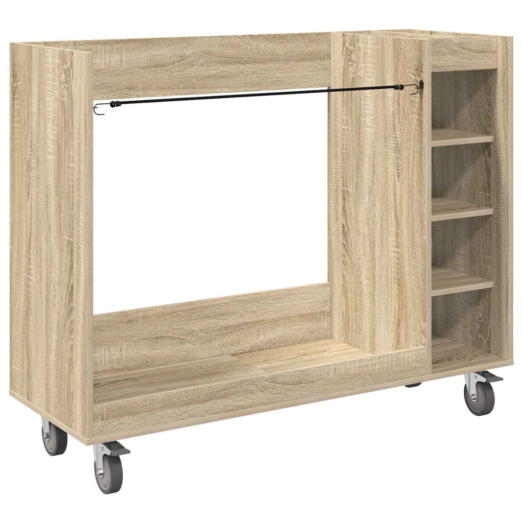 vidaXL Szafka golfowa z kołem Gładki Dąb Sonoma 120 x 45 x 98 cm