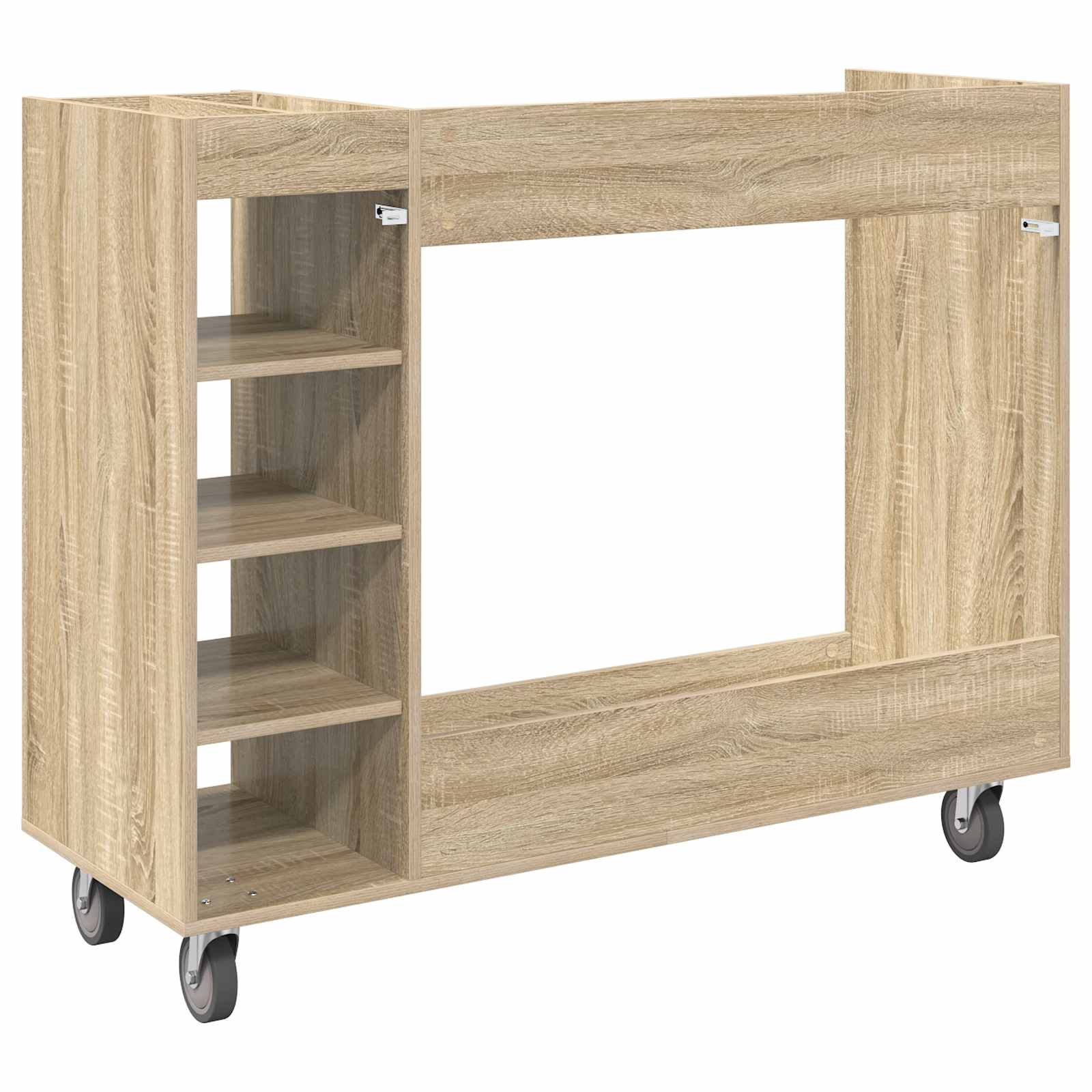 vidaXL Szafka golfowa z kołem Gładki Dąb Sonoma 120 x 45 x 98 cm