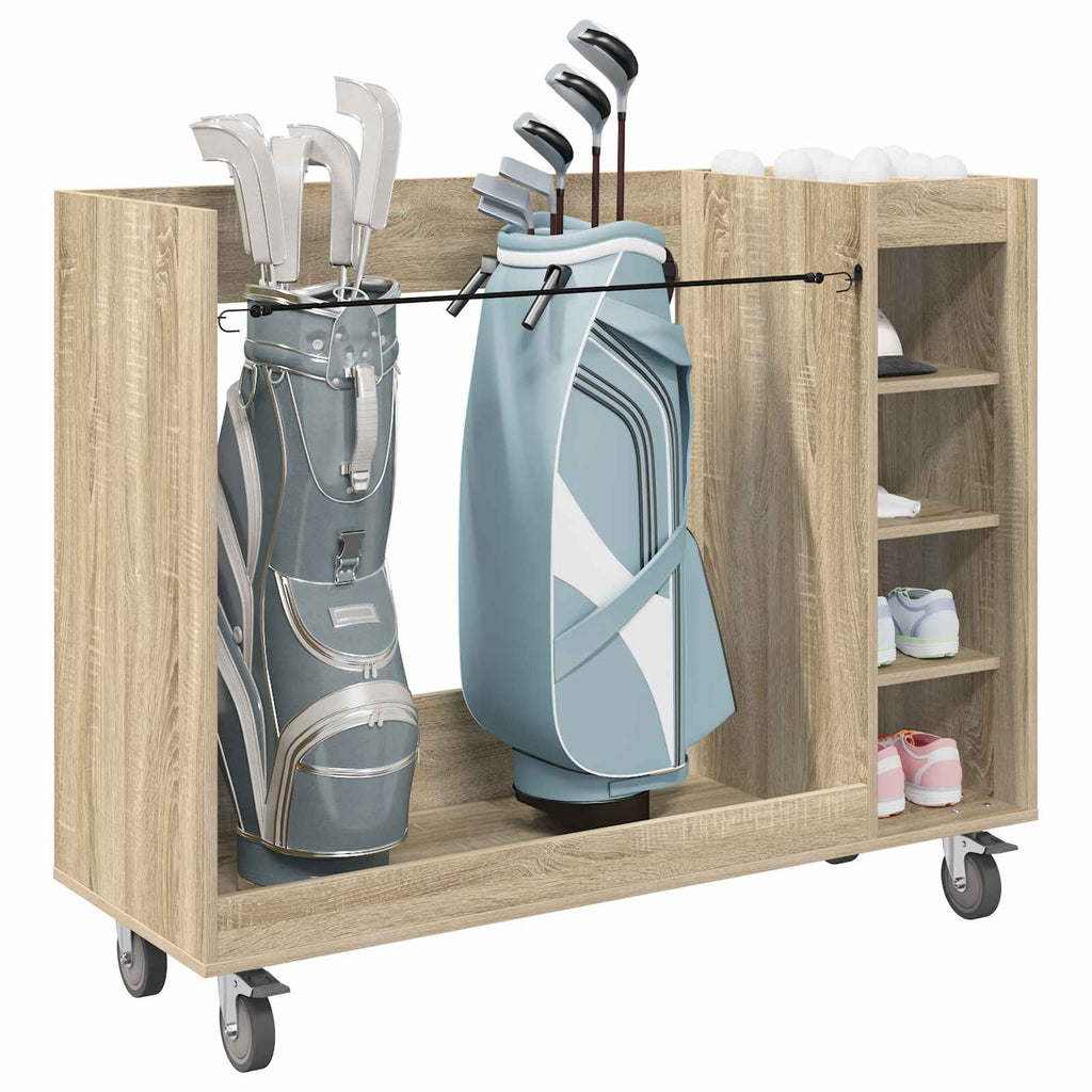 vidaXL Szafka golfowa z kołem Gładki Dąb Sonoma 120 x 45 x 98 cm