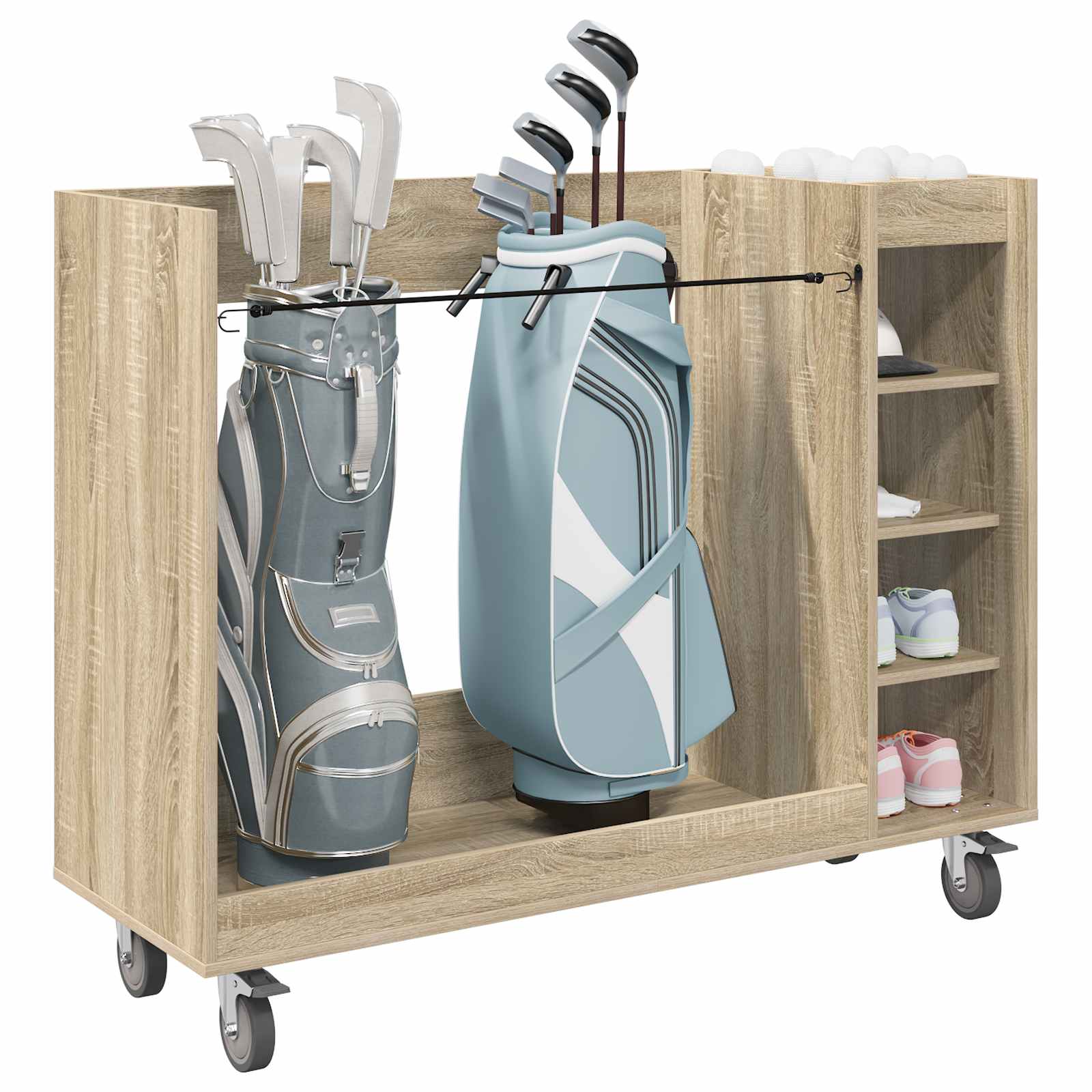 vidaXL Szafka golfowa z kołem Gładki Dąb Sonoma 120 x 45 x 98 cm