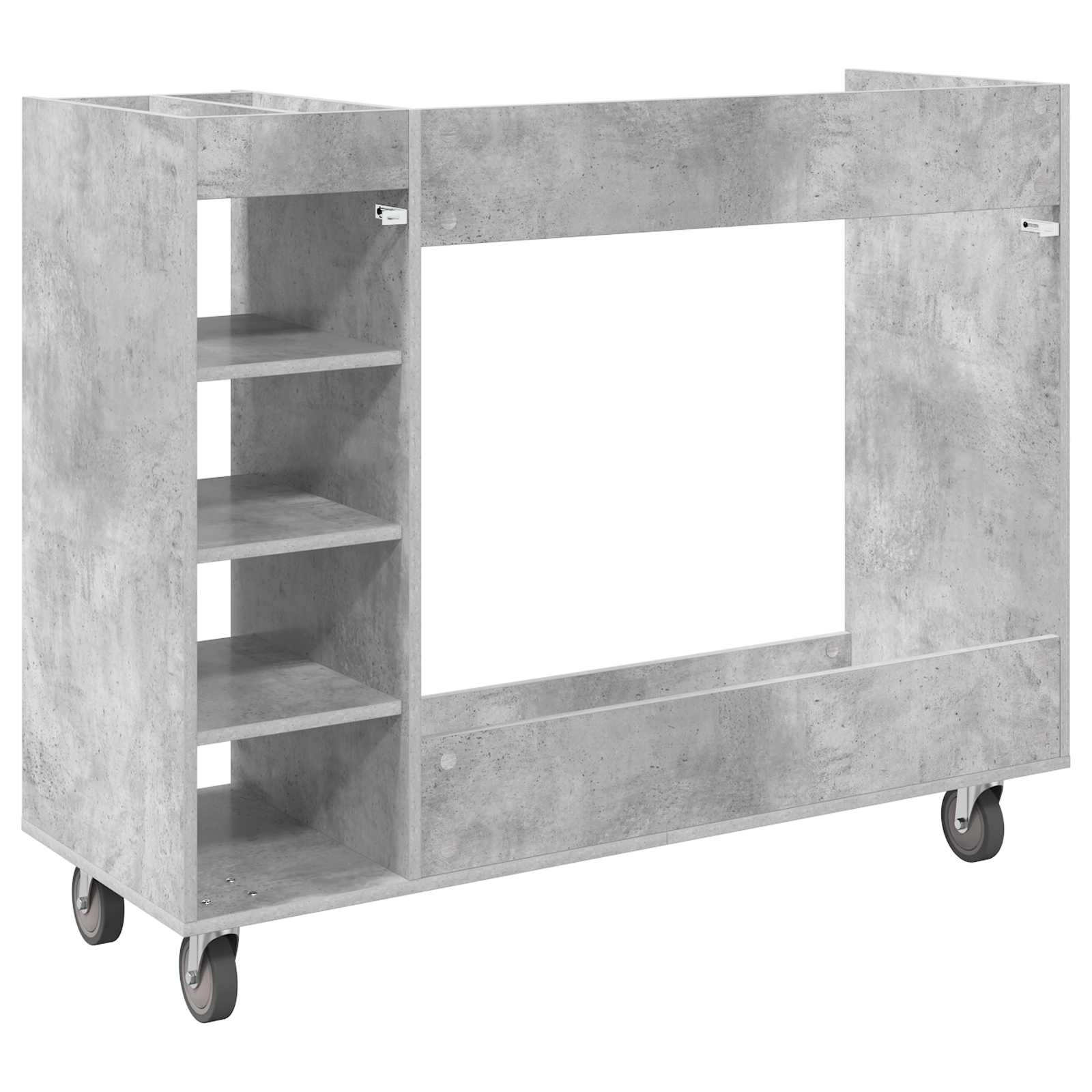vidaXL Szafka golfowa z kołem Gładki Betonowy szary 120 x 45 x 98 cm