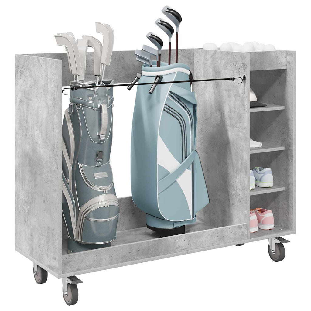 vidaXL Szafka golfowa z kołem Gładki Betonowy szary 120 x 45 x 98 cm