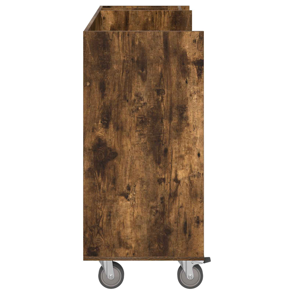 vidaXL Szafka golfowa z kołem Gładki Dąb wędzony 120 x 45 x 98 cm