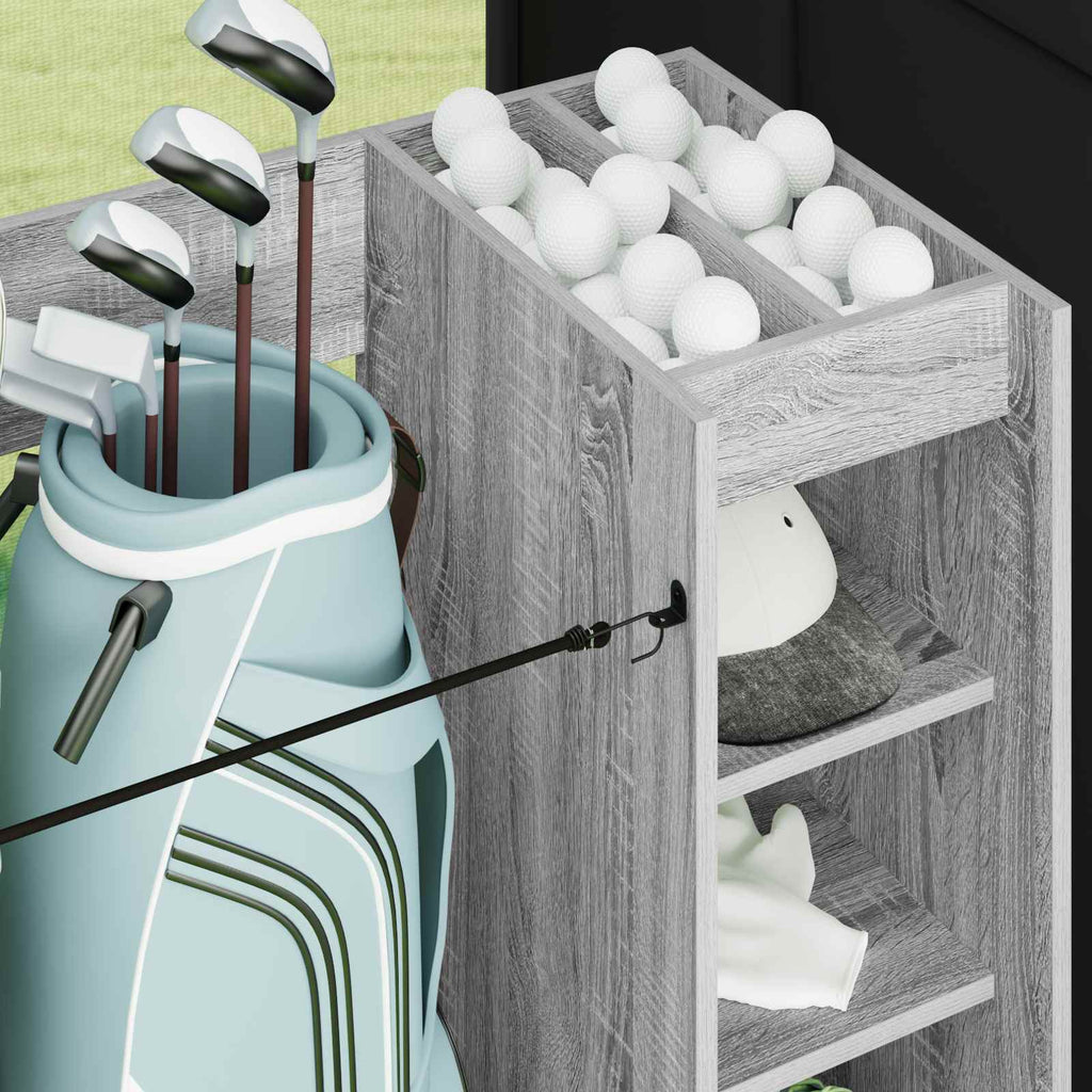 vidaXL Szafka golfowa z kołem Gładki Szary Sonoma 120 x 45 x 98 cm