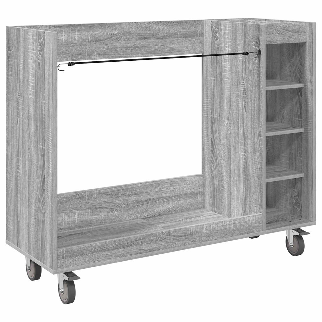 vidaXL Szafka golfowa z kołem Gładki Szary Sonoma 120 x 45 x 98 cm