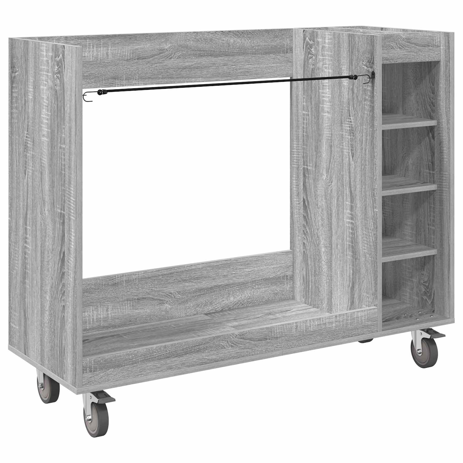 vidaXL Szafka golfowa z kołem Gładki Szary Sonoma 120 x 45 x 98 cm
