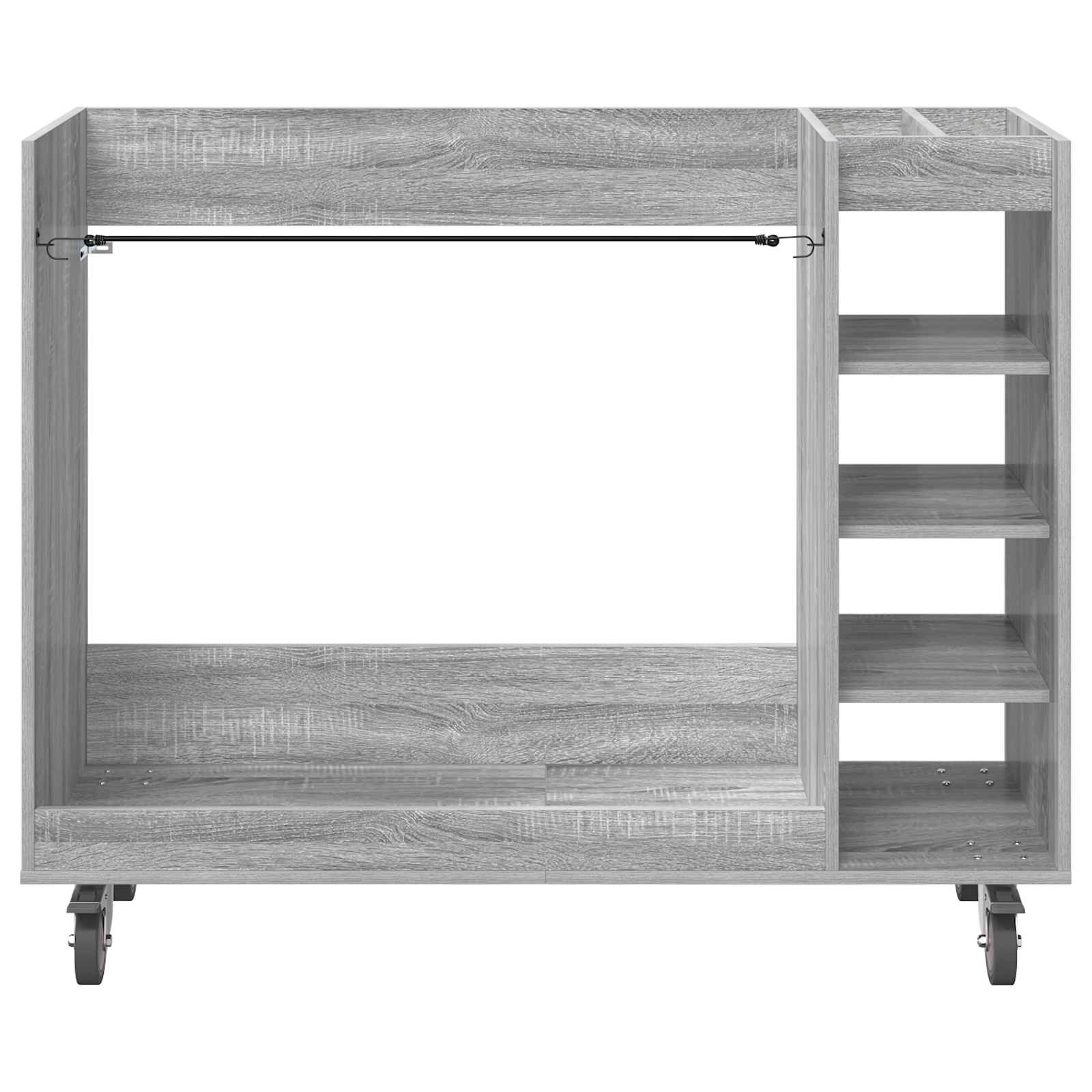vidaXL Szafka golfowa z kołem Gładki Szary Sonoma 120 x 45 x 98 cm