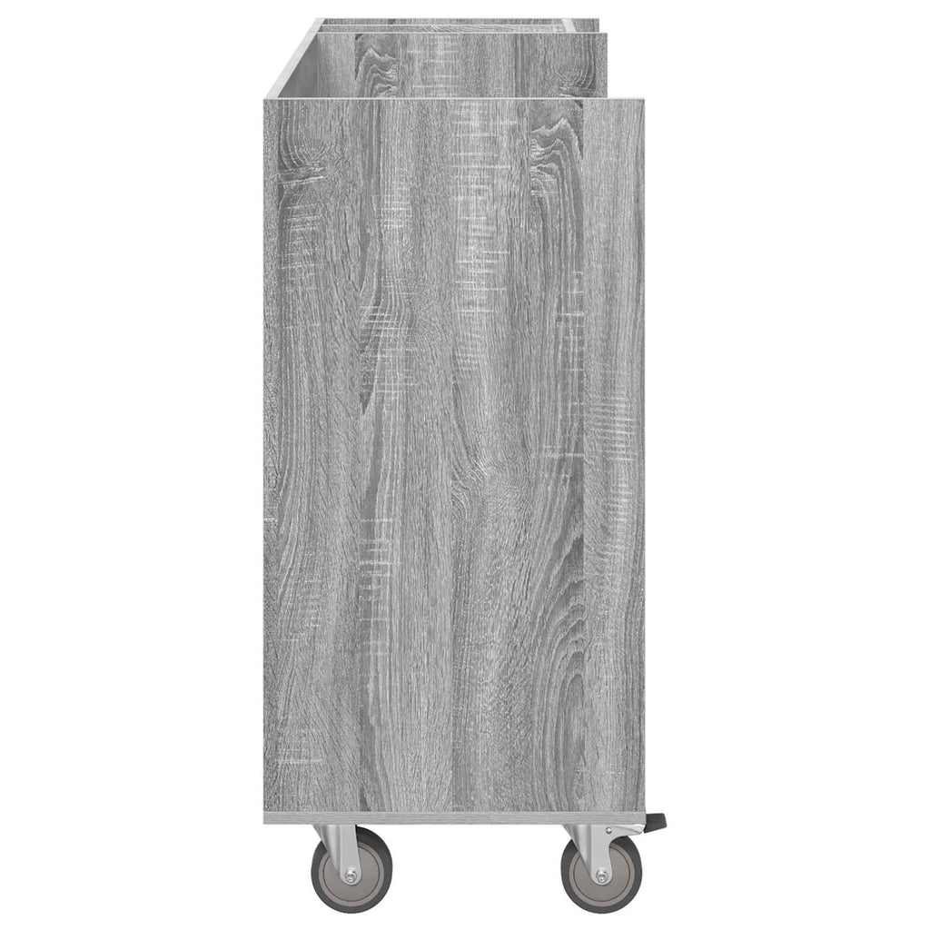 vidaXL Szafka golfowa z kołem Gładki Szary Sonoma 120 x 45 x 98 cm
