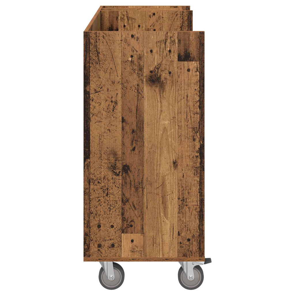 vidaXL Szafka golfowa z kołem Gładki Stare drewno 120 x 45 x 98 cm