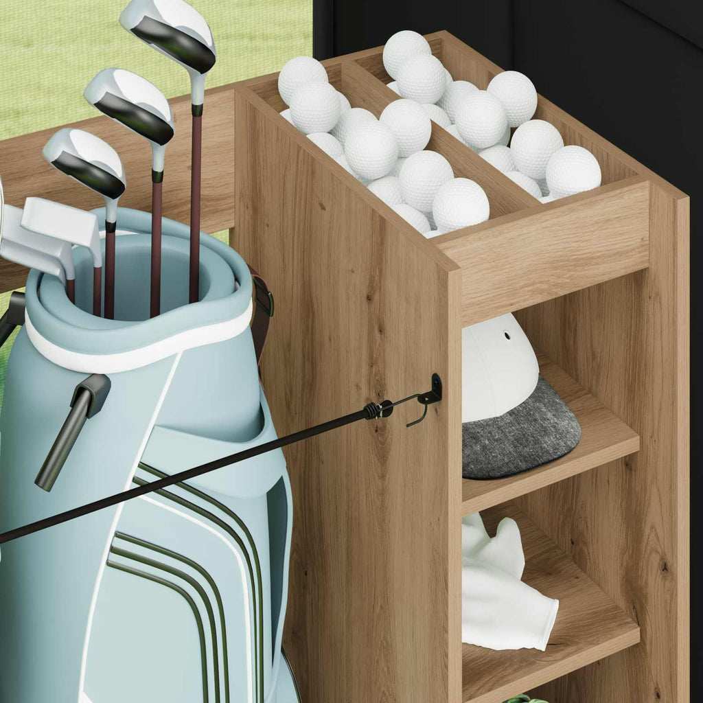 vidaXL Szafka golfowa z kołem Dąb rzemieślniczy 120 x 45 x 98 cm