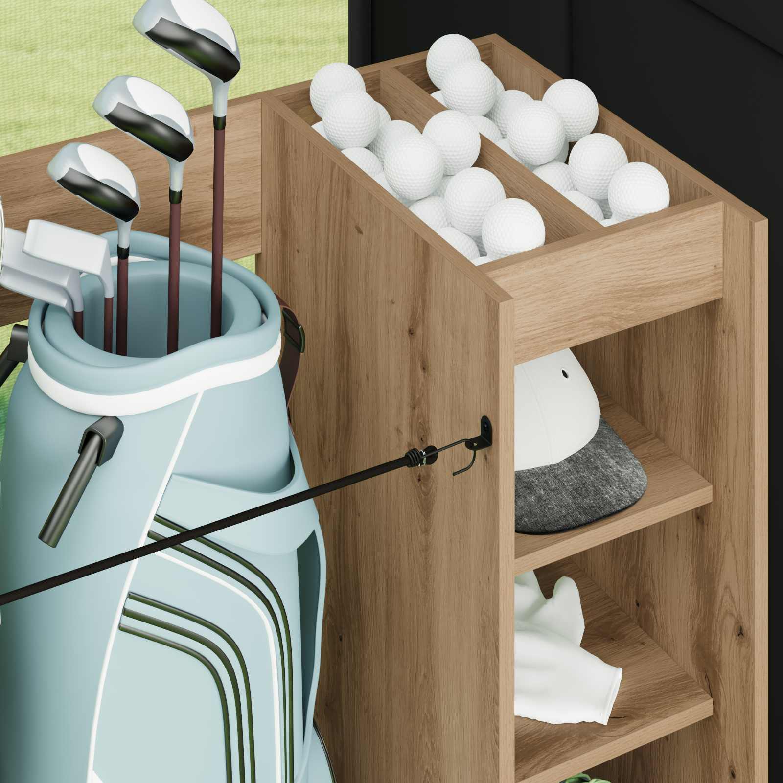 vidaXL Szafka golfowa z kołem Dąb rzemieślniczy 120 x 45 x 98 cm
