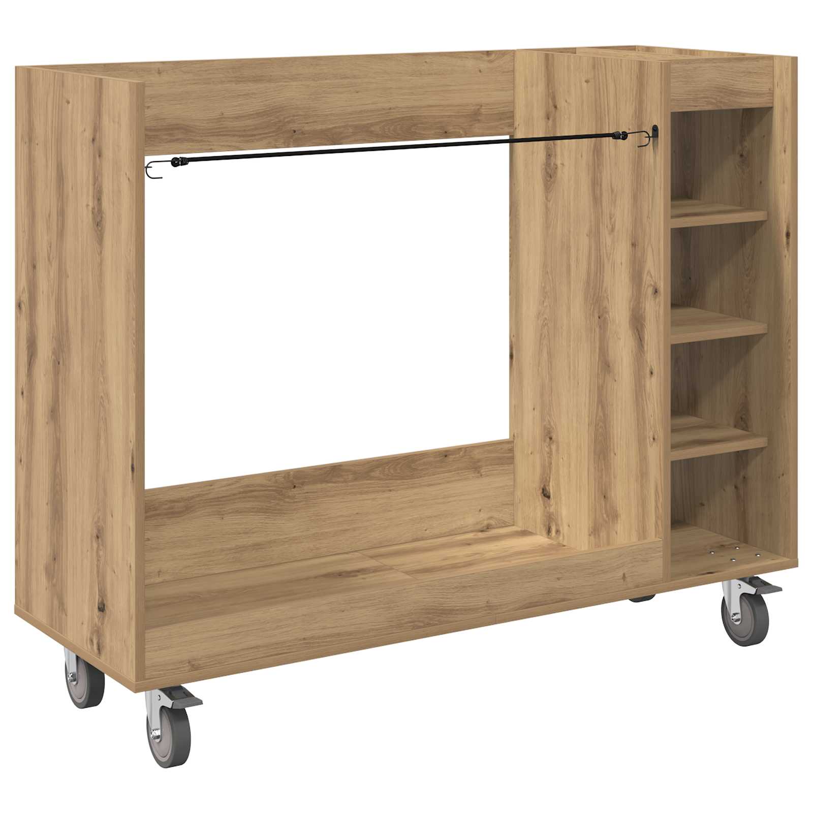 vidaXL Szafka golfowa z kołem Dąb rzemieślniczy 120 x 45 x 98 cm