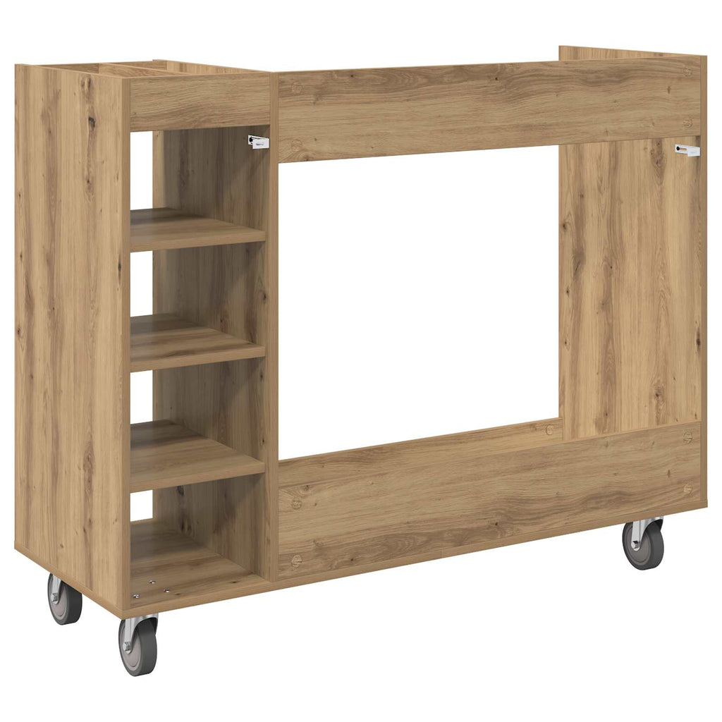 vidaXL Szafka golfowa z kołem Dąb rzemieślniczy 120 x 45 x 98 cm