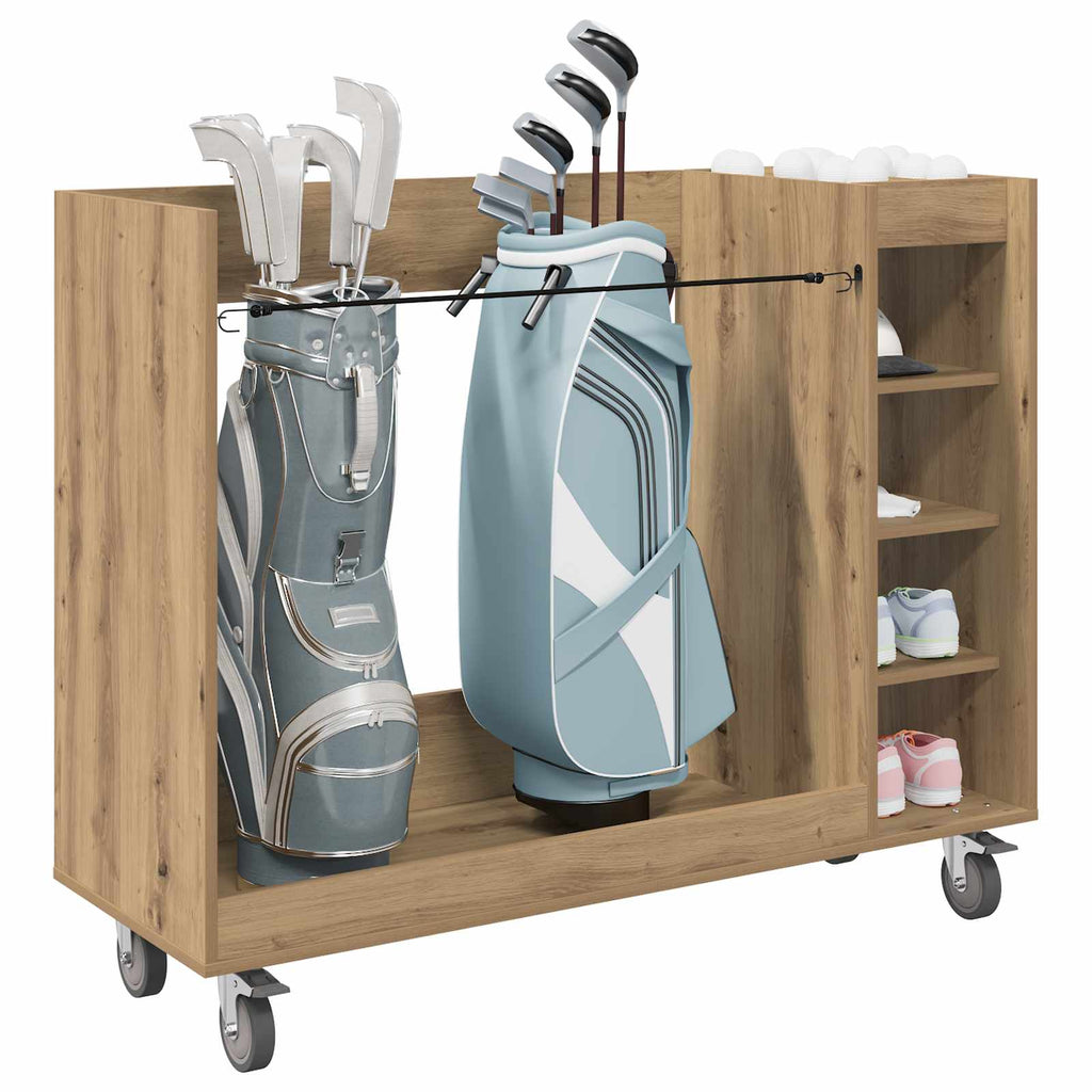 vidaXL Szafka golfowa z kołem Dąb rzemieślniczy 120 x 45 x 98 cm