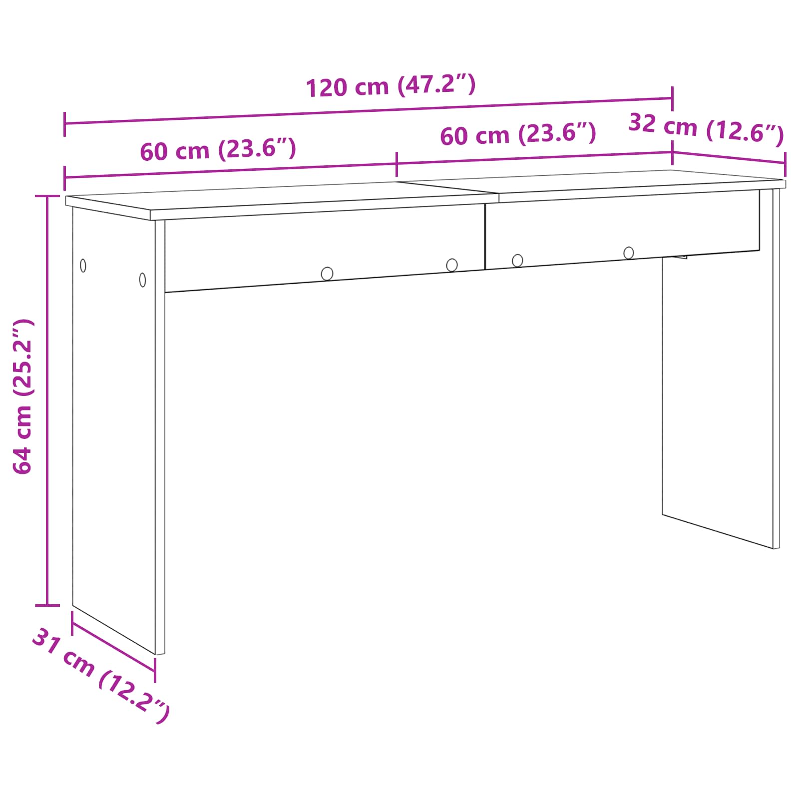 vidaXL Stojak na keyboard Biały 120 x 32 x 64 cm