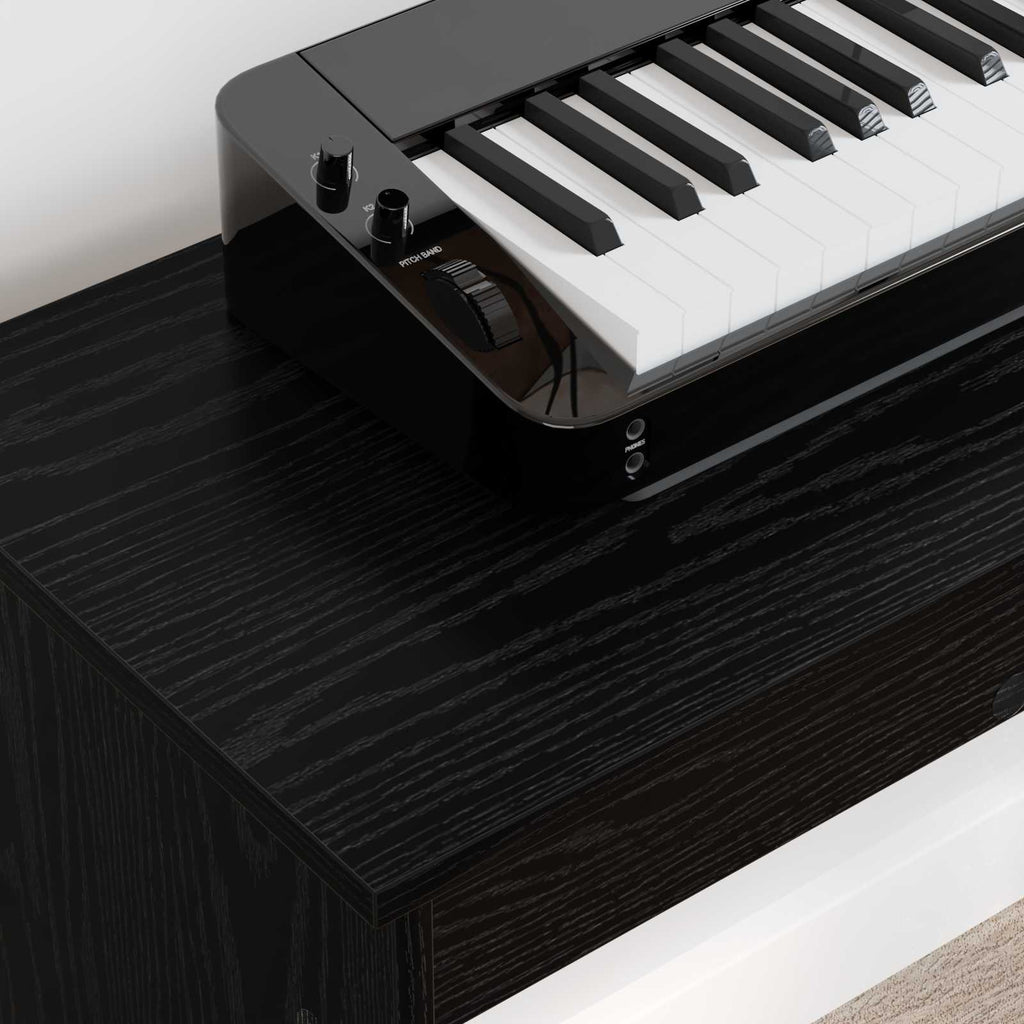 vidaXL Stojak na keyboard Czarny Dąb 100 x 32 x 64 cm