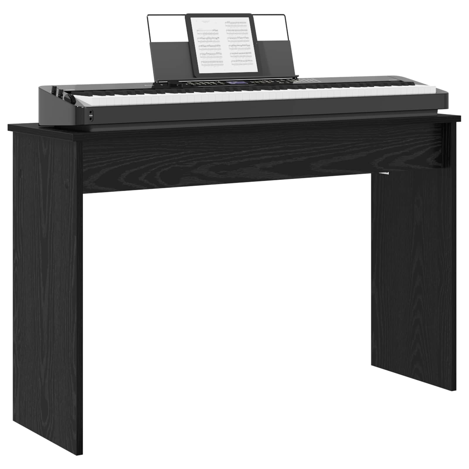 vidaXL Stojak na keyboard Czarny Dąb 100 x 32 x 64 cm