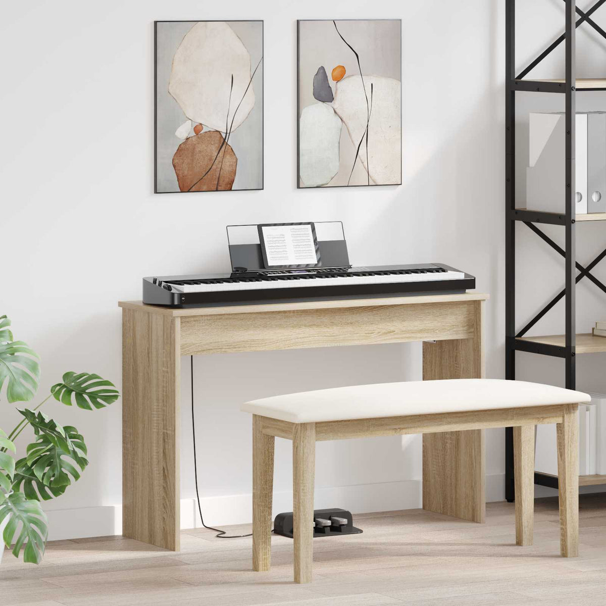vidaXL Stojak na keyboard Dąb Sonoma 100 x 32 x 64 cm