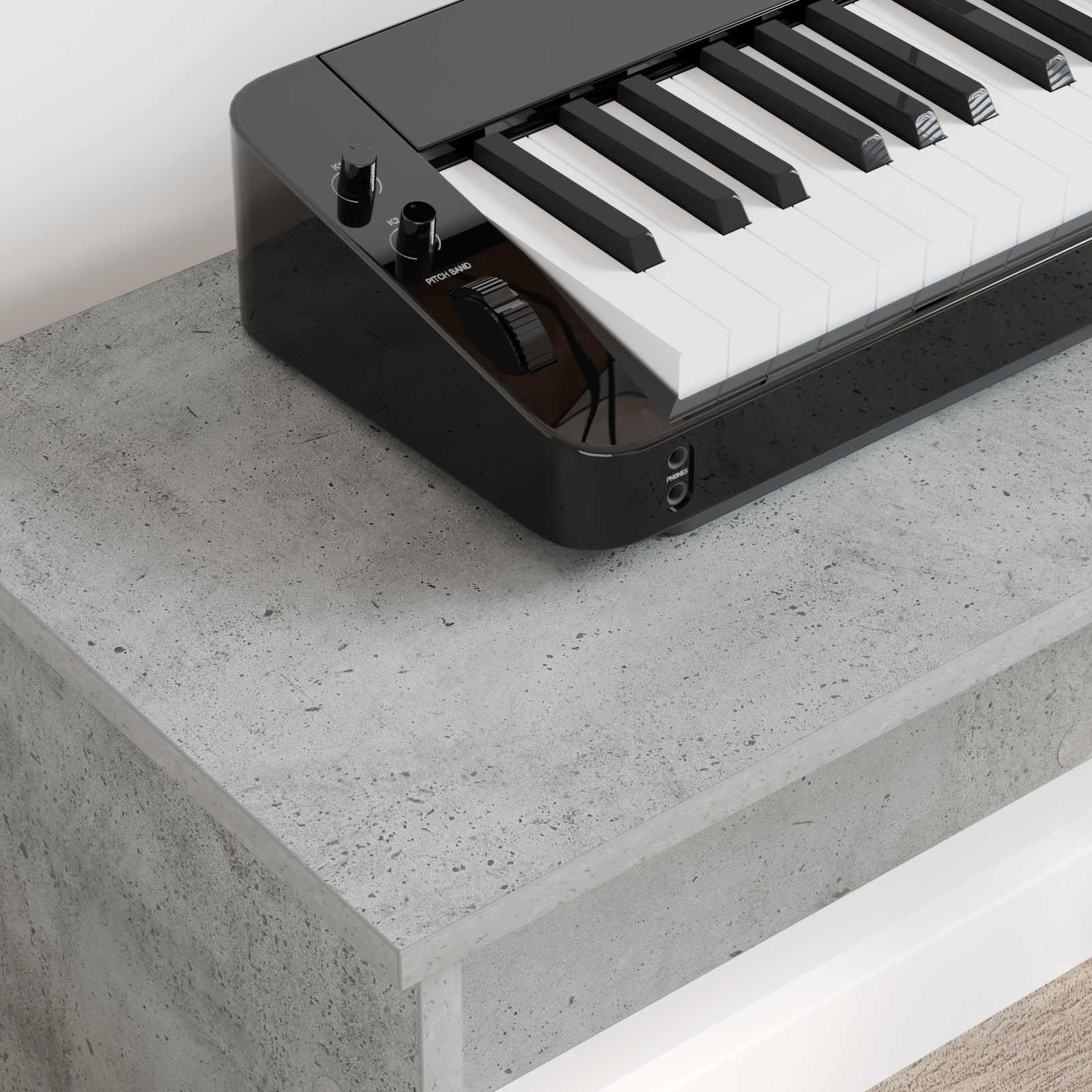 vidaXL Stojak na keyboard Betonowy szary 100 x 32 x 64 cm