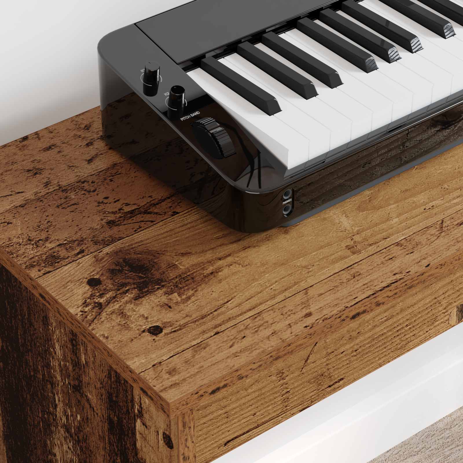 vidaXL Stojak na keyboard Stare drewno 100 x 32 x 64 cm