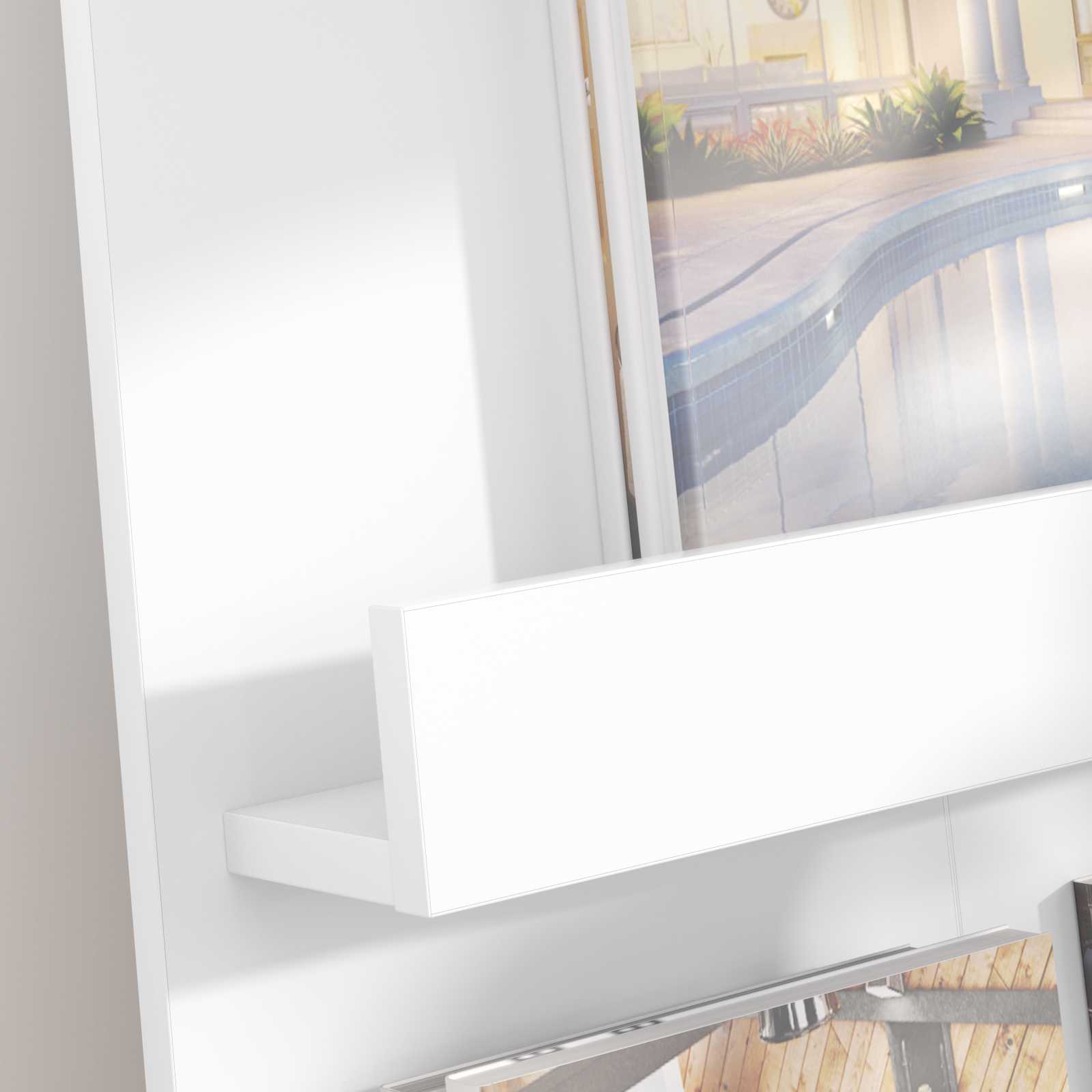 vidaXL Regał na gazety Biały 51 x 11 x 102 cm Materiał drewnopochodny
