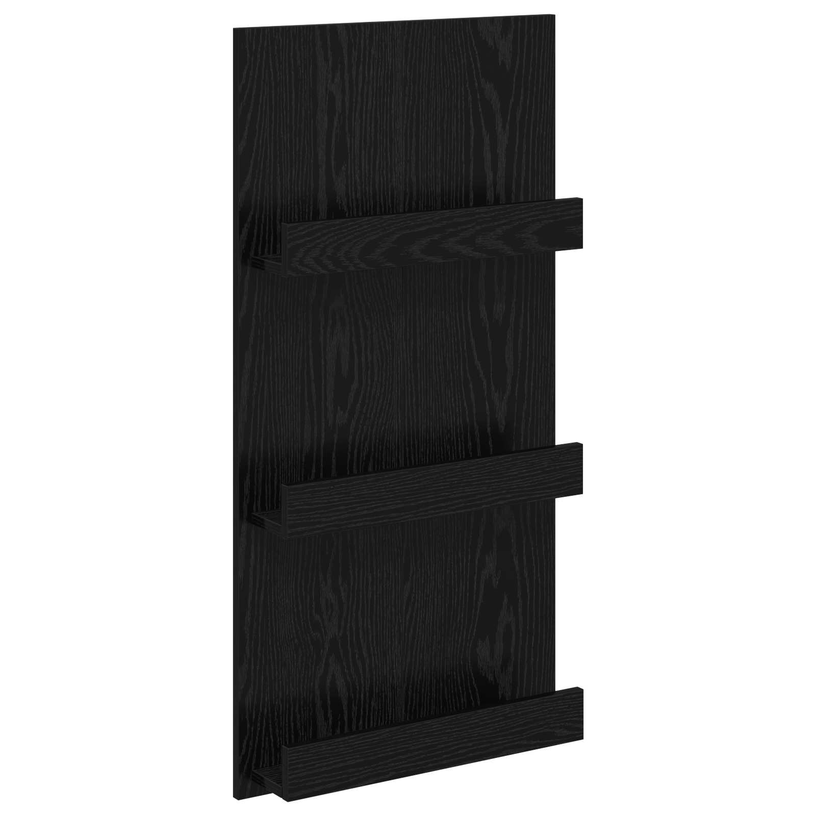 vidaXL Regał na gazety z półką Czarny Dąb 51 x 11 x 102 cm