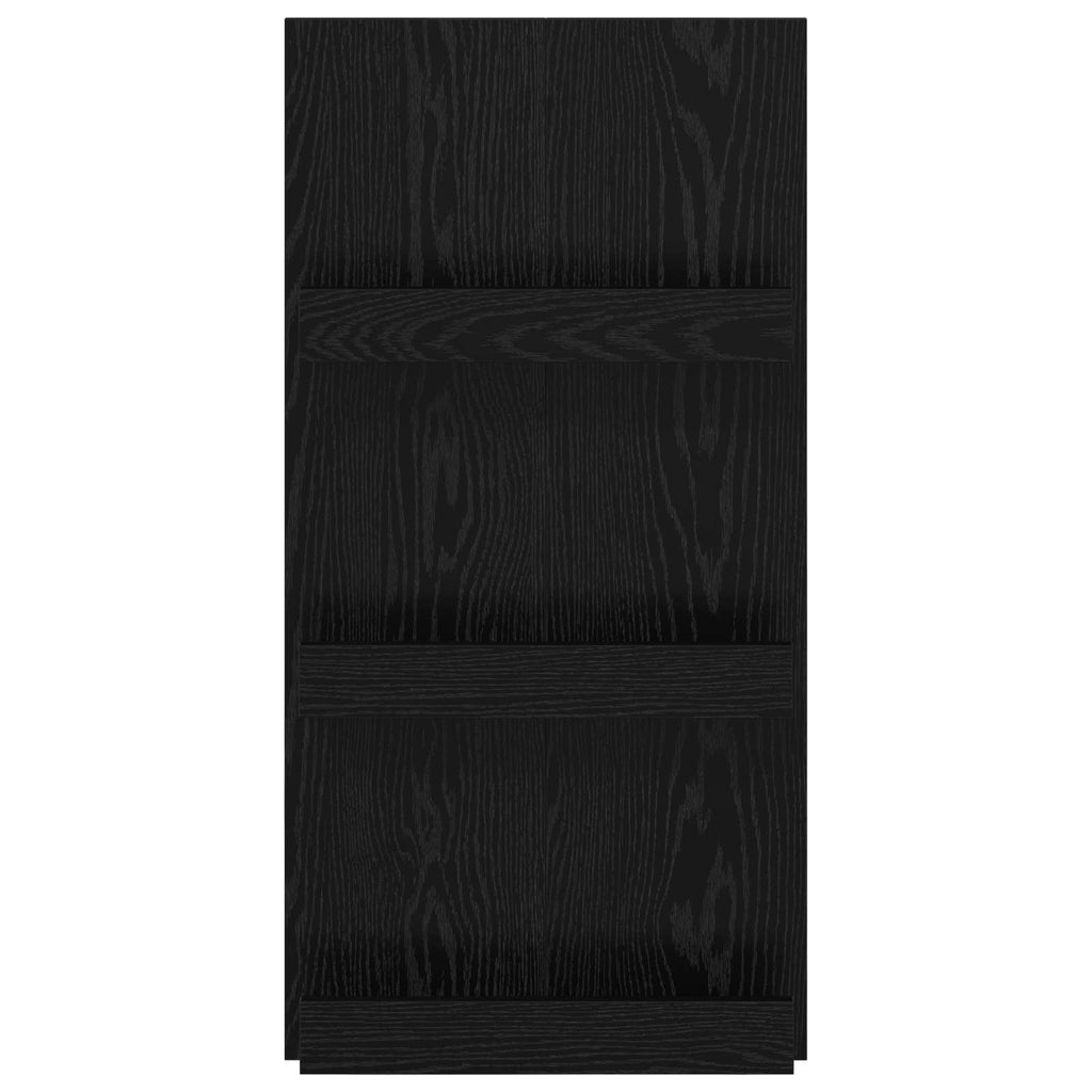 vidaXL Regał na gazety z półką Czarny Dąb 51 x 11 x 102 cm