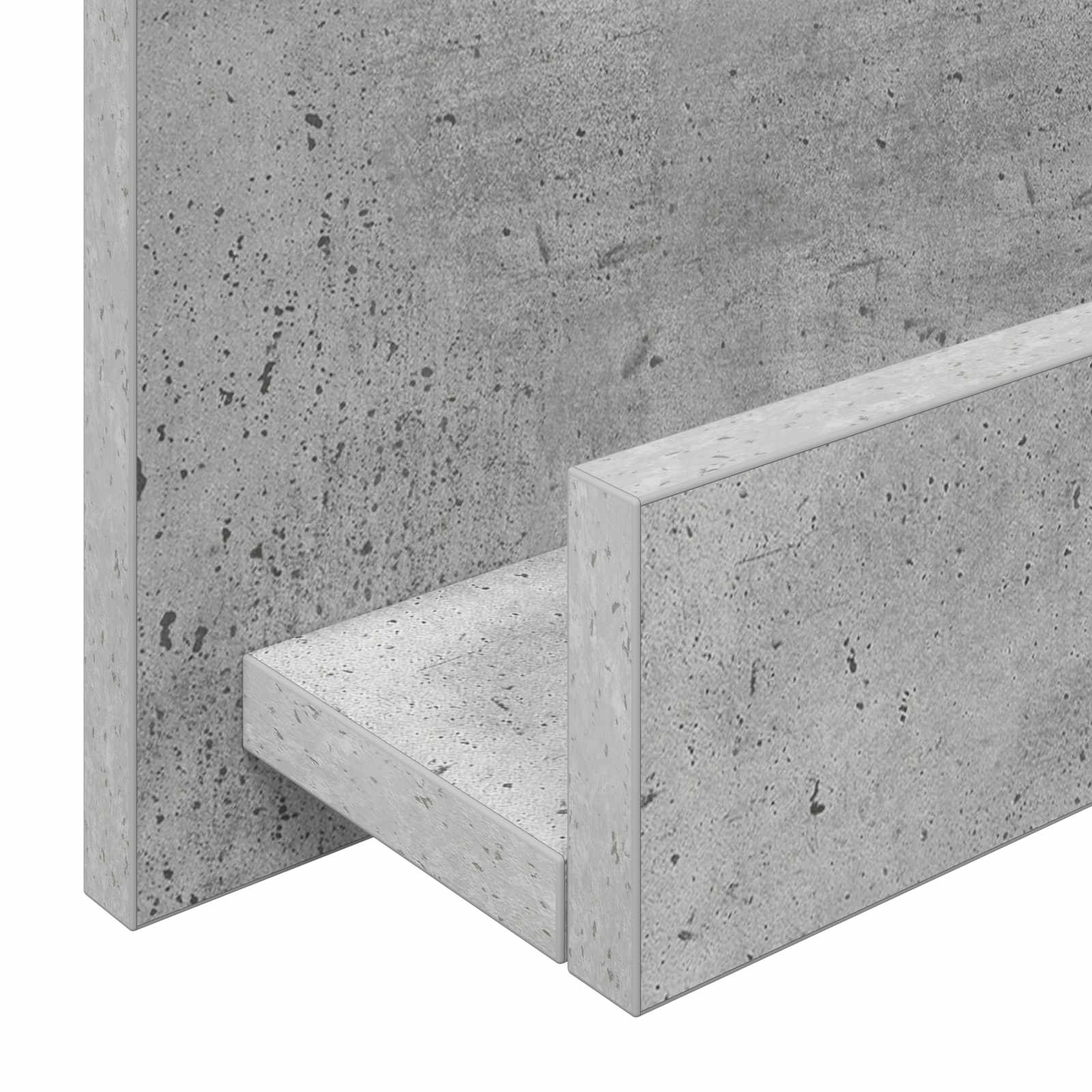 vidaXL Regał na gazety z półką Betonowy szary 51 x 11 x 102 cm