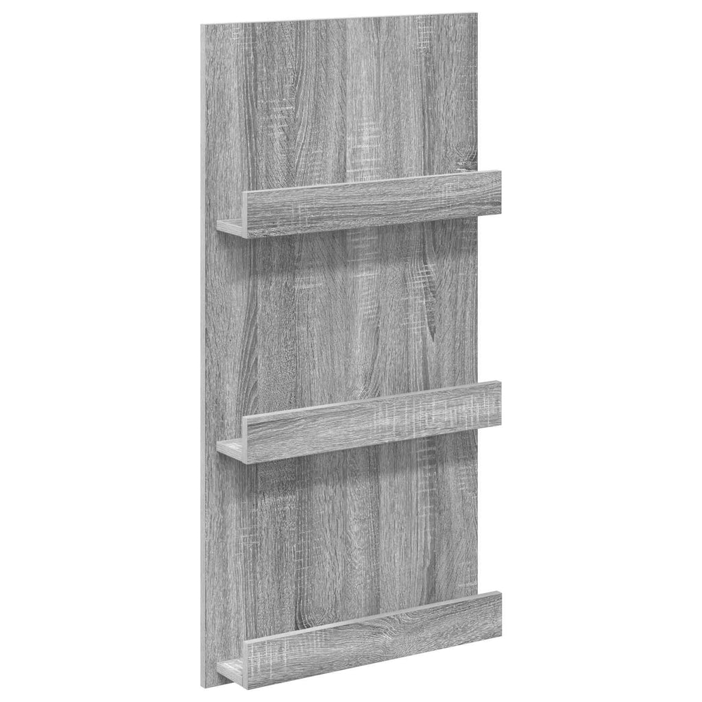 vidaXL Regał na gazety z półką Szary Sonoma 51 x 11 x 102 cm