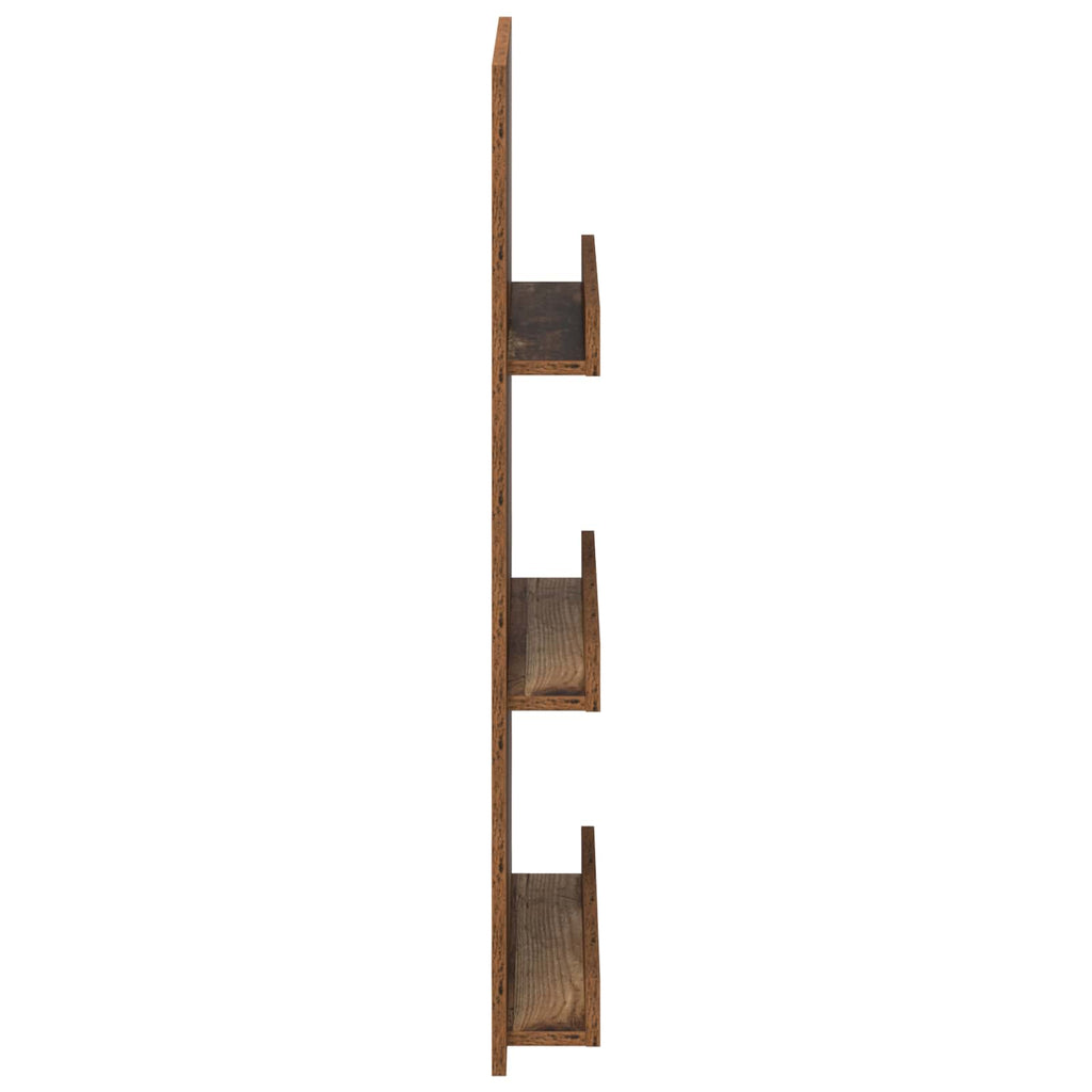 vidaXL Regał na gazety z półką Stare drewno 51 x 11 x 102 cm