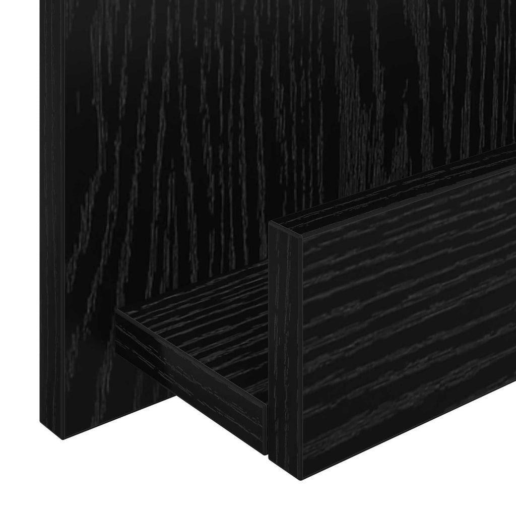vidaXL Regał na gazety z półką Czarny Dąb 43 x 11 x 102 cm