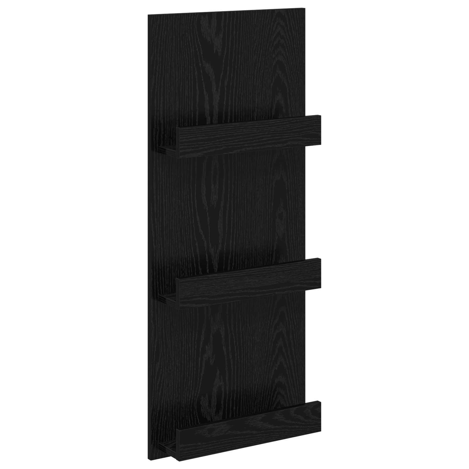 vidaXL Regał na gazety z półką Czarny Dąb 43 x 11 x 102 cm