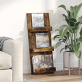 vidaXL Regał na gazety z półką Dąb wędzony 43 x 11 x 102 cm