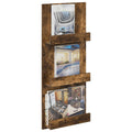 vidaXL Regał na gazety z półką Dąb wędzony 43 x 11 x 102 cm