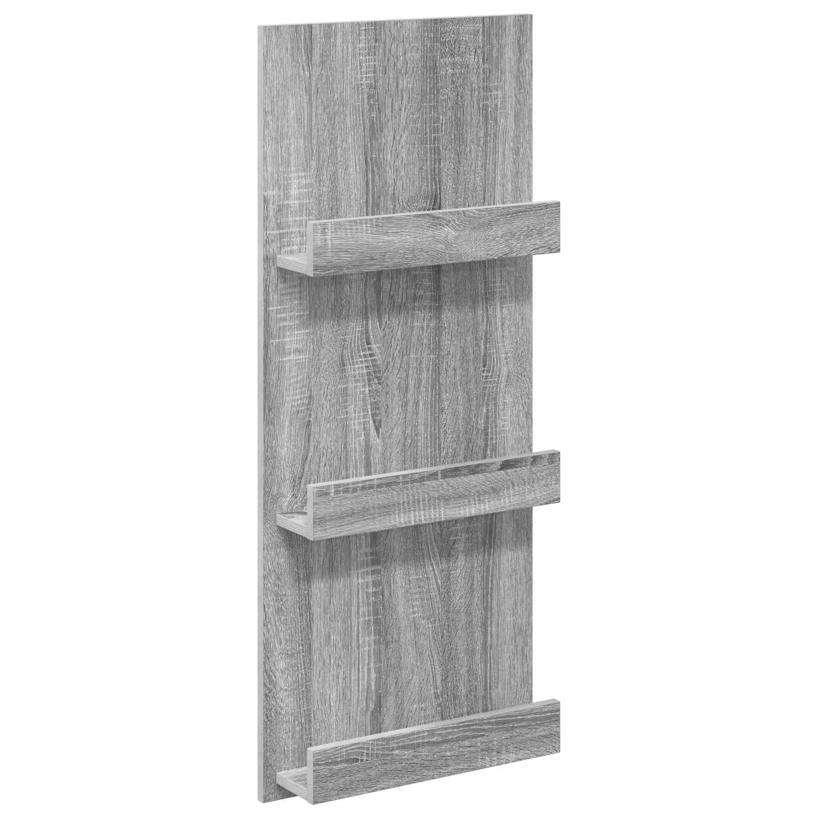vidaXL Regał na gazety z półką Szary Sonoma 43 x 11 x 102 cm