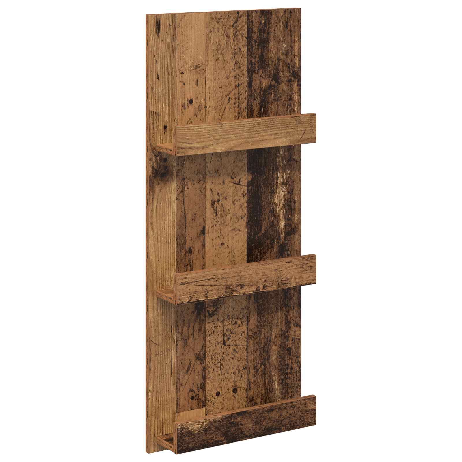 vidaXL Regał na gazety z półką Stare drewno 43 x 11 x 102 cm