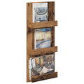vidaXL Regał na gazety z półką Stare drewno 43 x 11 x 102 cm