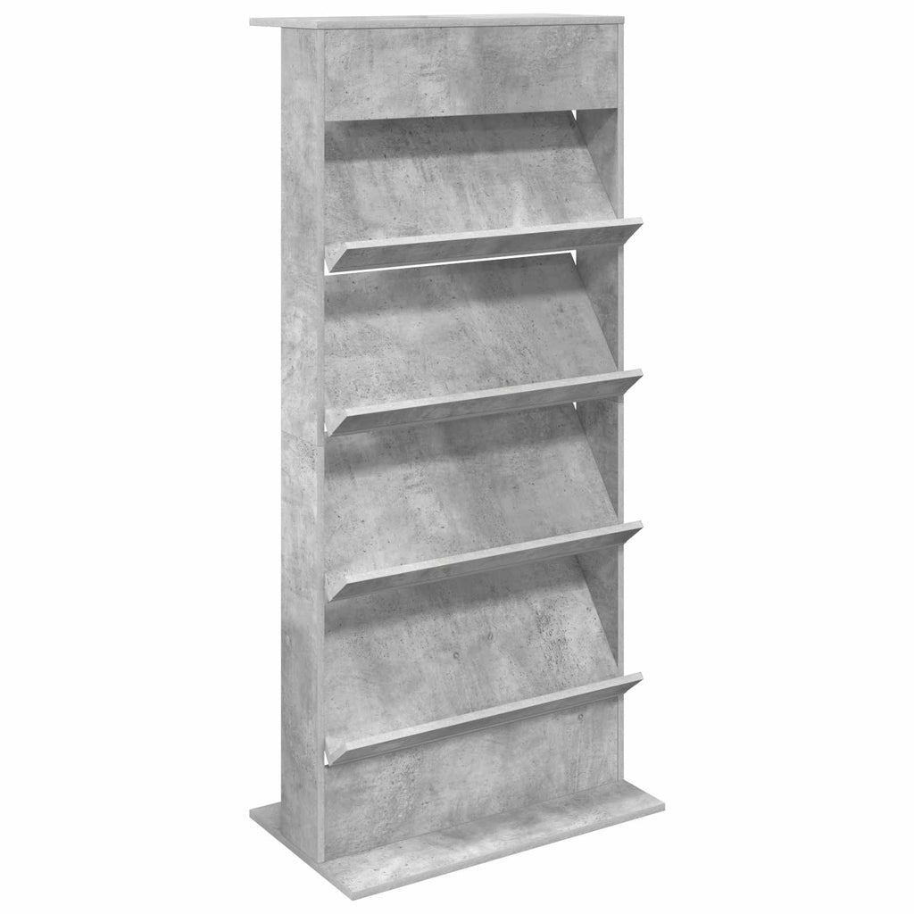 vidaXL Regał na gazety z półką Betonowy szary 70 x 41 x 156 cm