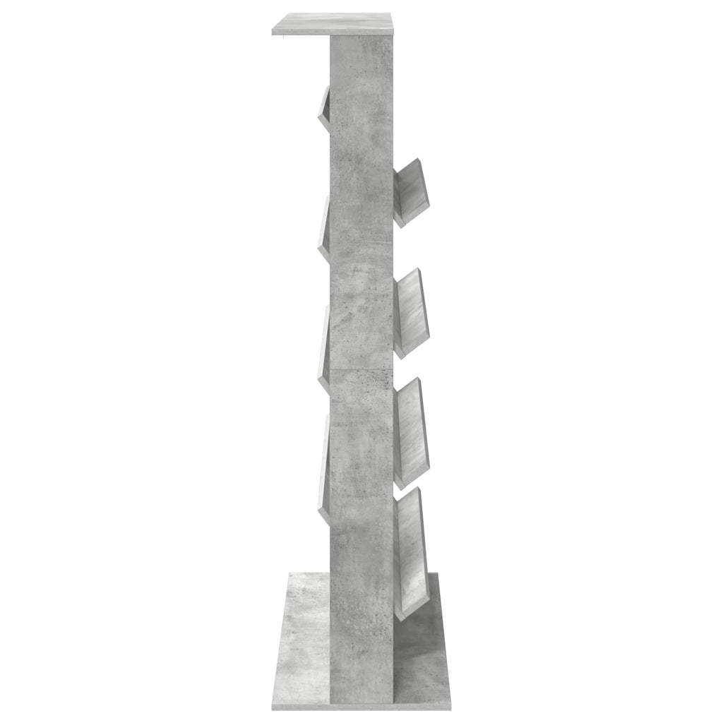 vidaXL Regał na gazety z półką Betonowy szary 70 x 41 x 156 cm