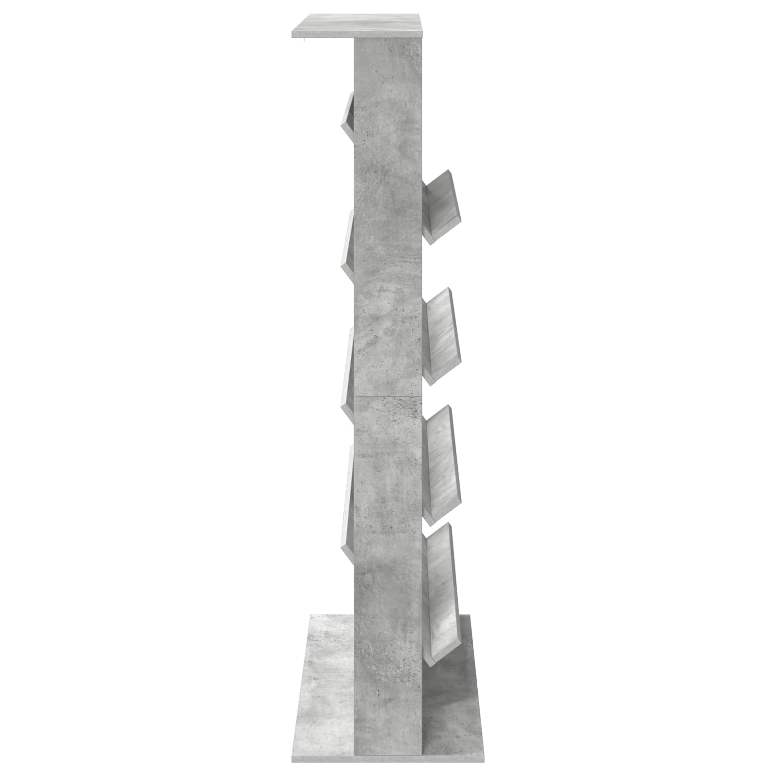 vidaXL Regał na gazety z półką Betonowy szary 70 x 41 x 156 cm