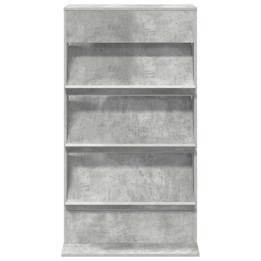 vidaXL Regał na gazety z półką Betonowy szary 70 x 41 x 126 cm