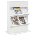 vidaXL Regał na gazety Biały 70 x 41 x 96 cm Drewno inżynieryjne