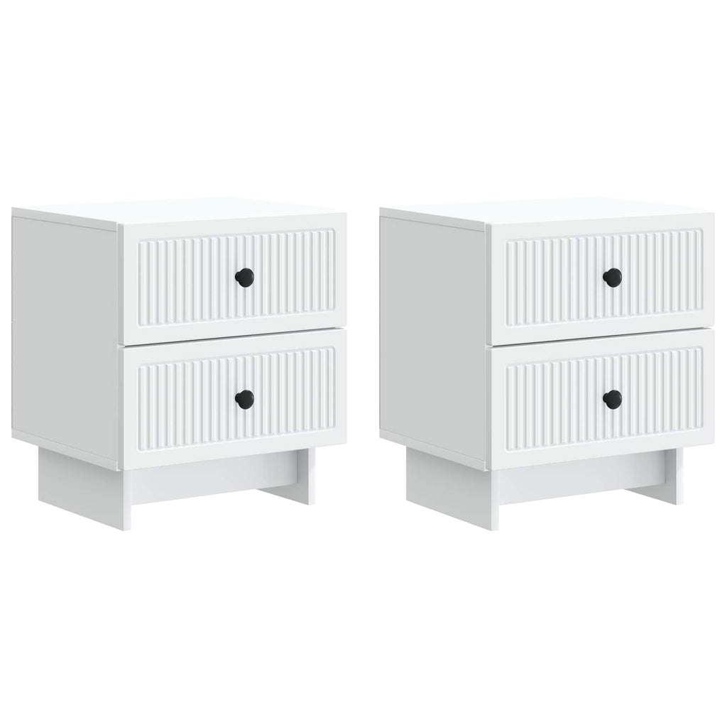 vidaXL Szafka Nocna z szufladą 2 pcs Biały 43 x 34,5 x 47,5 cm