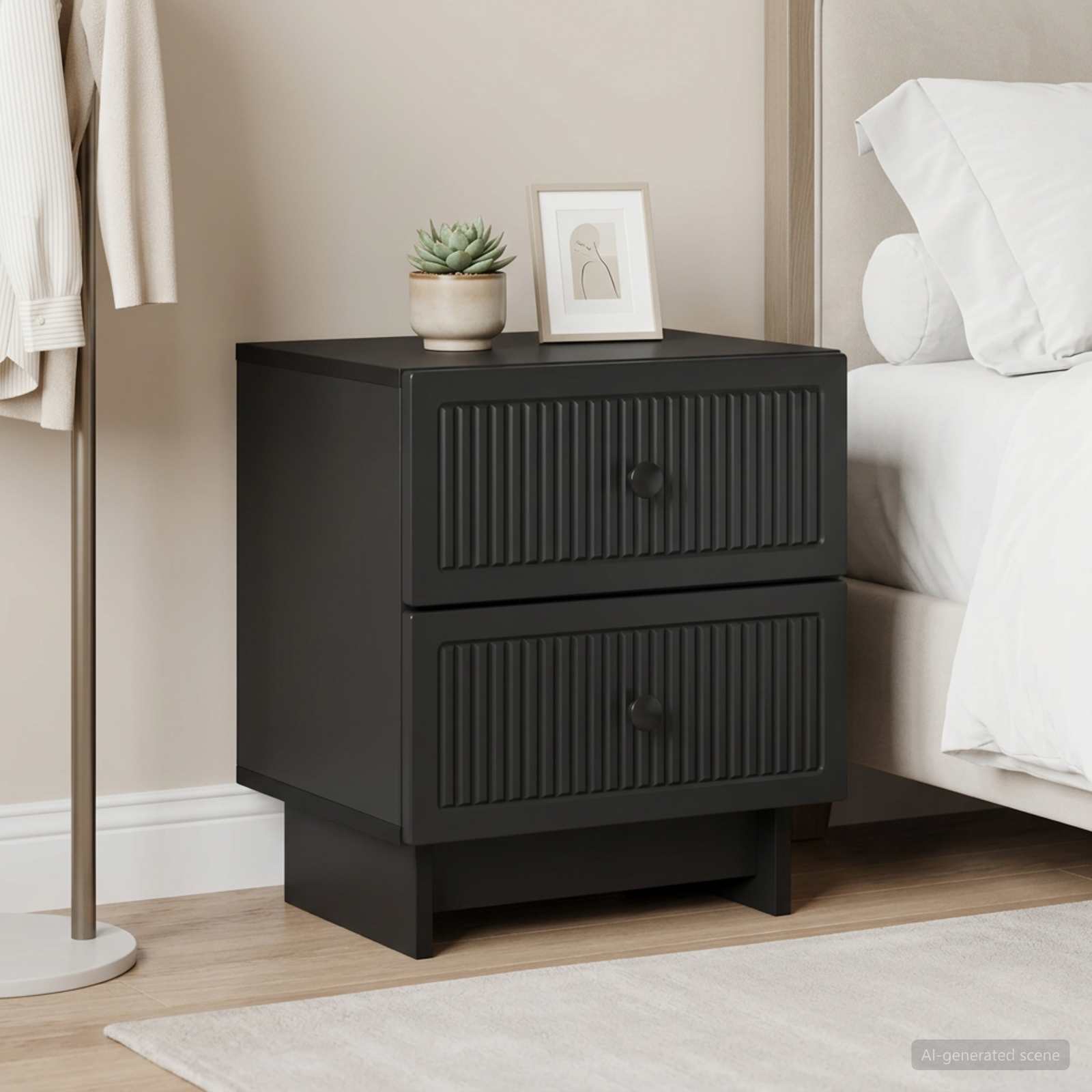 vidaXL Szafka Nocna 2 szt. Czarny 43 x 34,5 x 47,5 cm